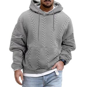 Hoodie homme en maille – Pull confortable à motif moderne