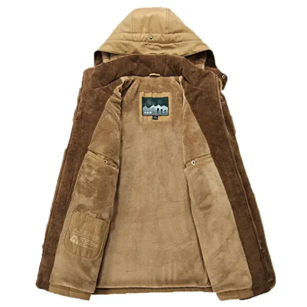 Manteau d’hiver homme avec capuche – Parka chaude à doublure douce – Image 7