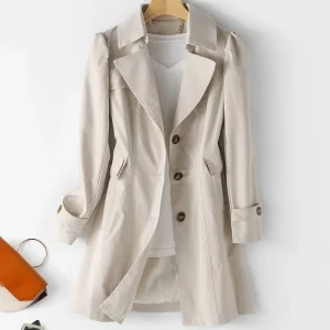 Trench Femme – Manteau Long Élégant à Boutons