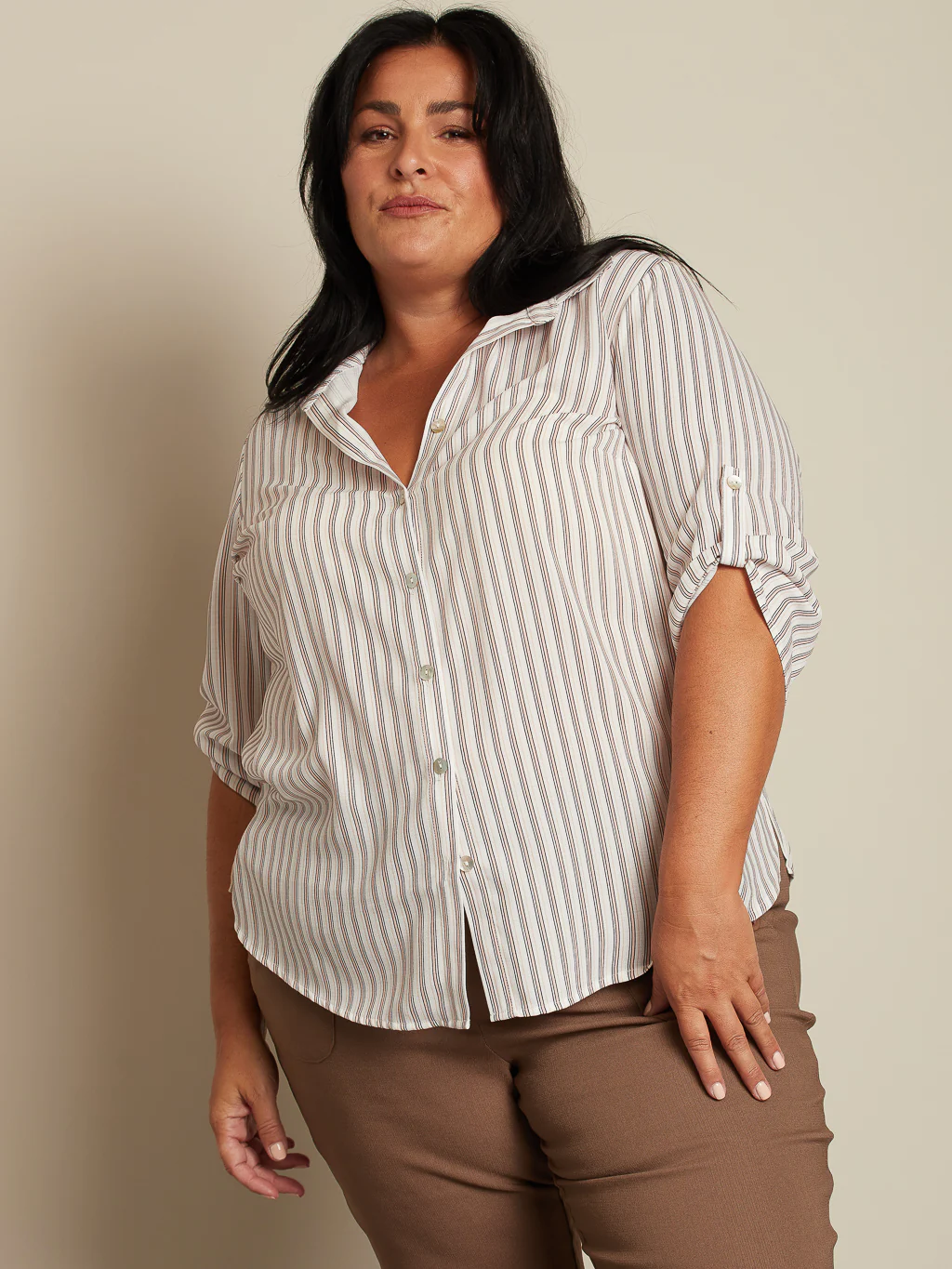 Blouse à manches 3/4 avec boutons