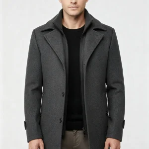 Veste d’Hiver Matelassée Homme – Manteau Chaud avec Col Montant et Doublure