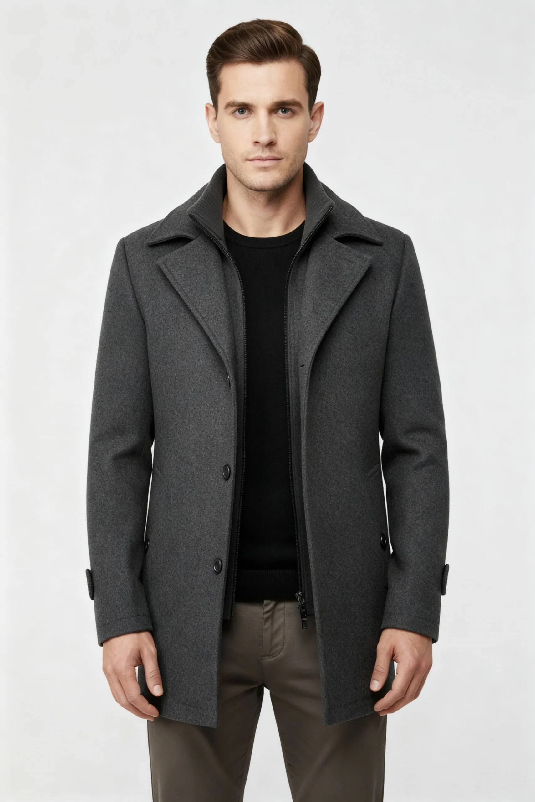 Veste d’Hiver Matelassée Homme – Manteau Chaud avec Col Montant et Doublure – Image 2