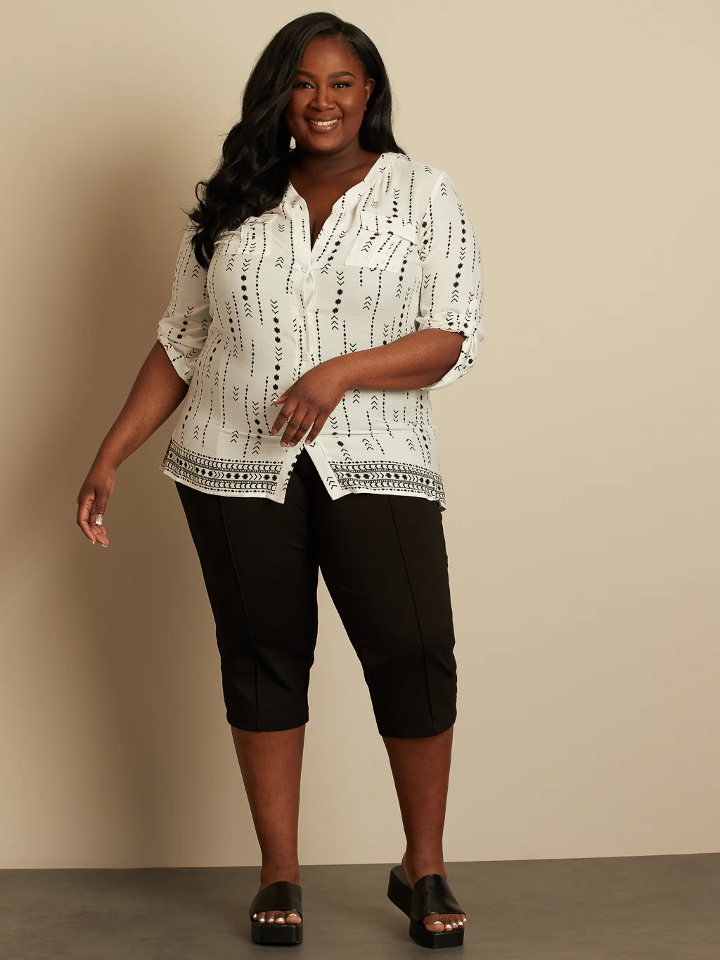 Blouse à manches 3/4 avec boutons – Image 6