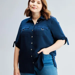 Blouse à manches 3/4 avec boutons