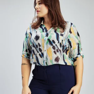 Blouse à manches 3/4 avec boutons