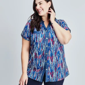 Blouse à manches courtes avec boutons