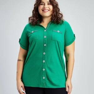 Blouse à manches courtes avec boutons