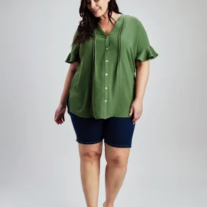 Blouse à manches courtes avec boutons