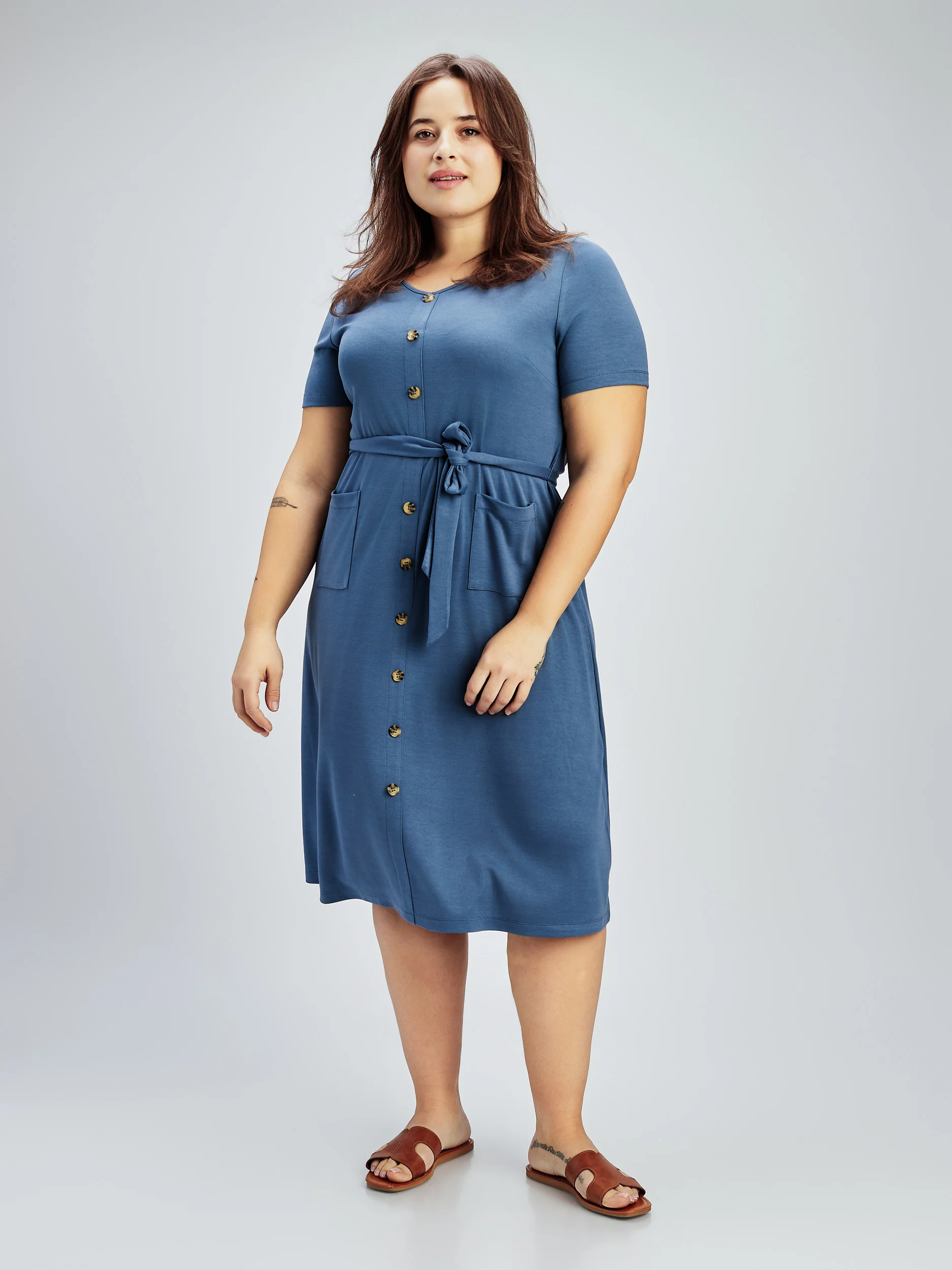 Robe midi évasée en tricot – Image 6