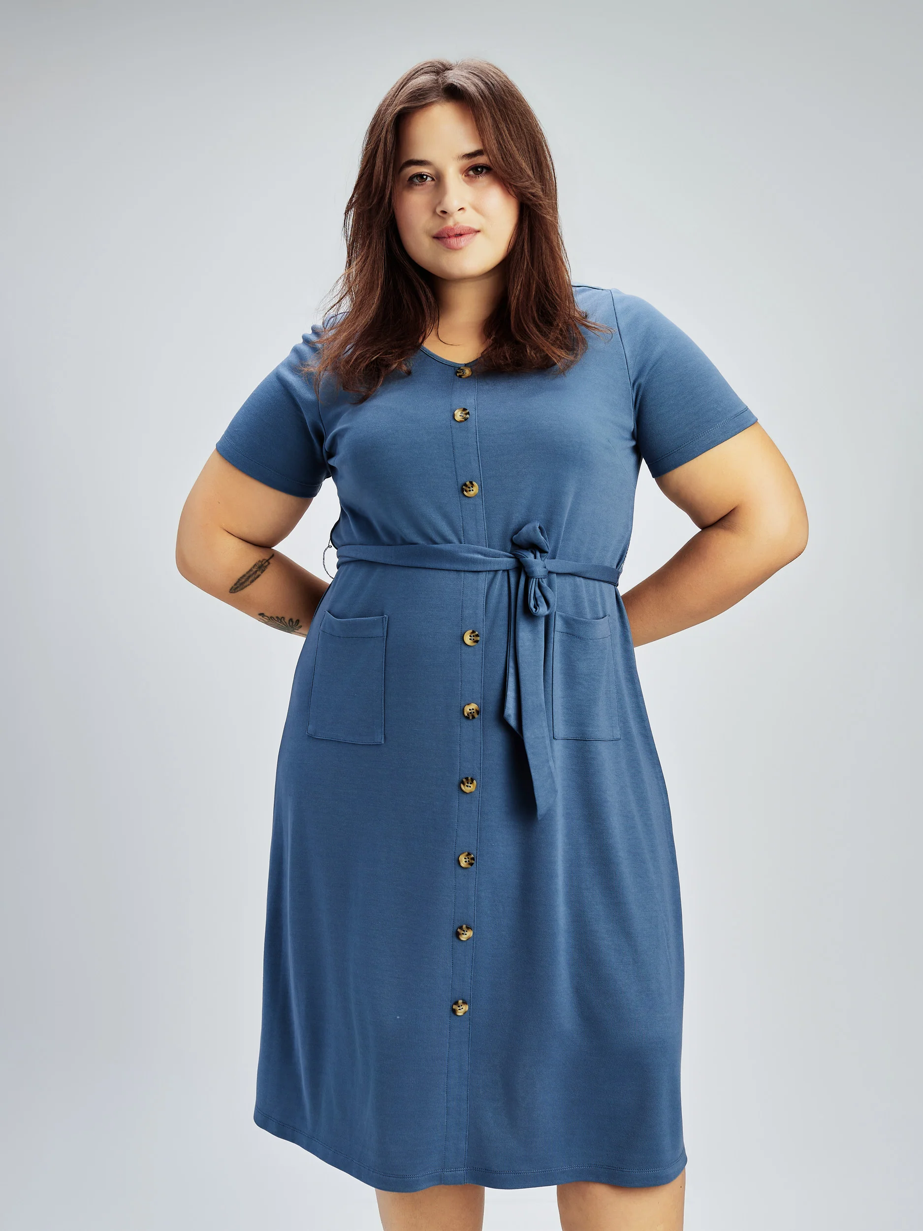 Robe midi évasée en tricot – Image 7