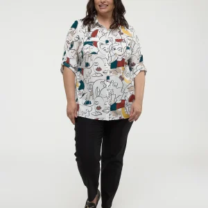 Blouse à manches 3/4 avec boutons