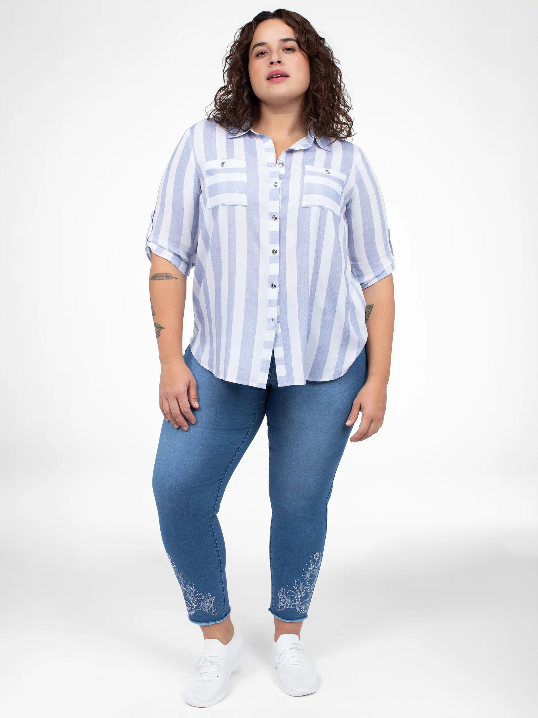 Blouse à manches 3/4 avec boutons – Image 3