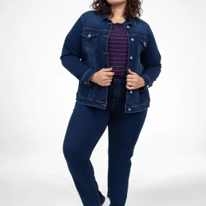 Veste en denim semi-ajustée à manches longues