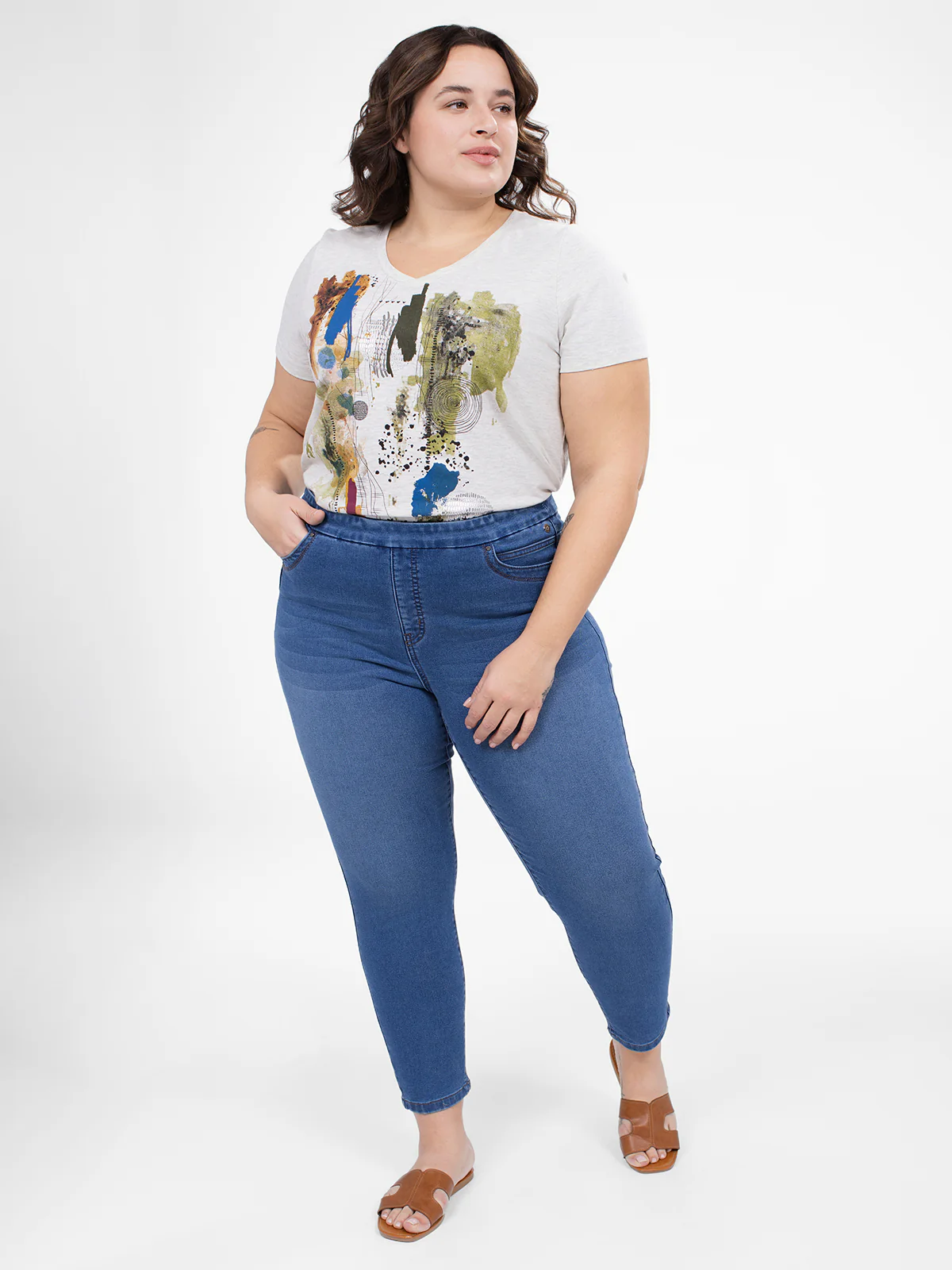 Jean skinny ajusté à enfiler