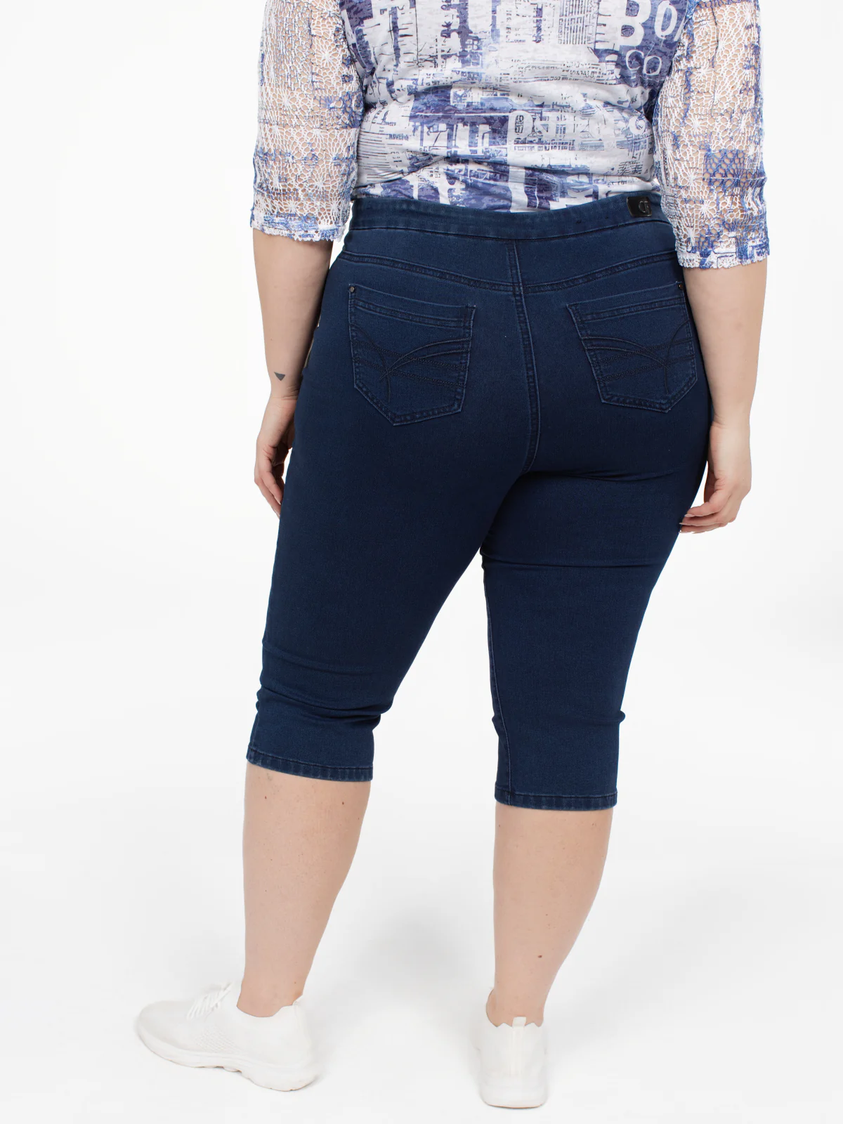 Capri étroit en denim à enfiler – Image 7