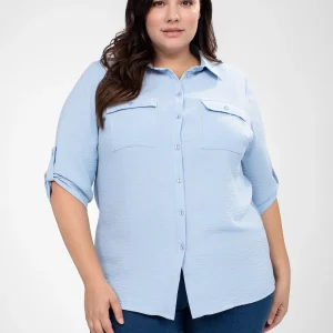 Blouse à manches 3/4 avec boutons