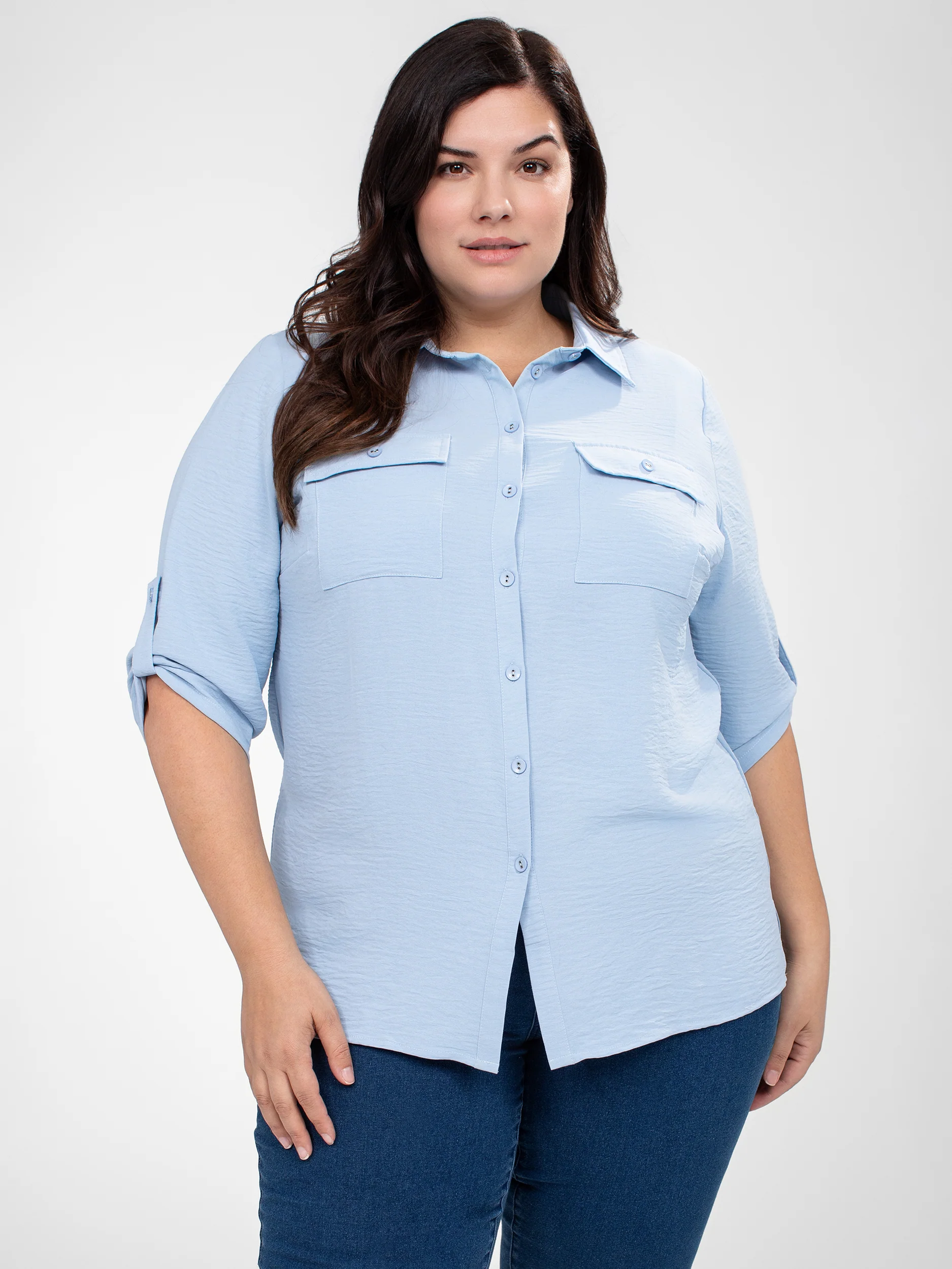 Blouse à manches 3/4 avec boutons – Image 2