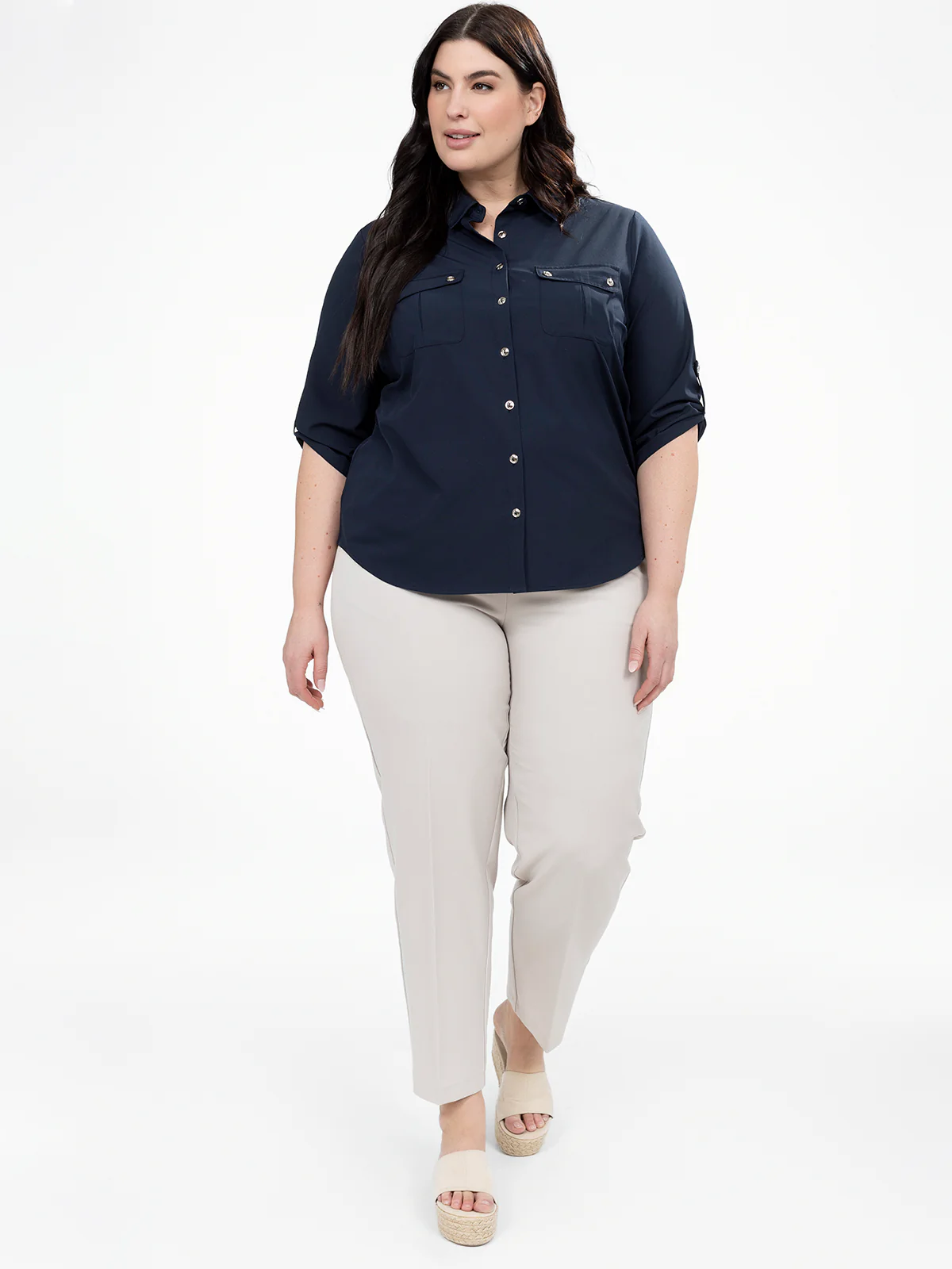 Blouse à manches 3/4 avec boutons – Image 5