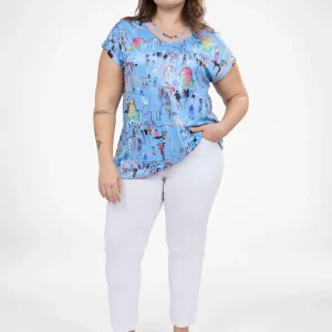 Tunique évasée à manches courtes