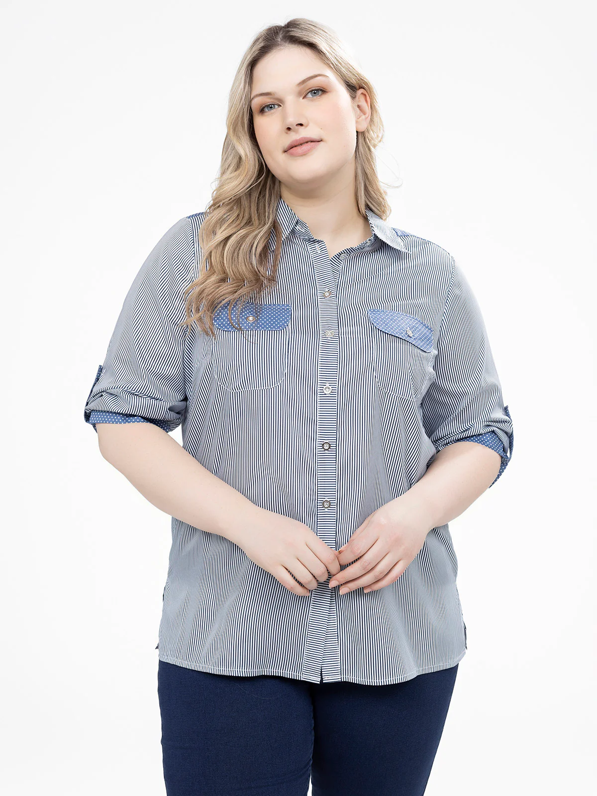 Blouse à manches 3/4 avec boutons