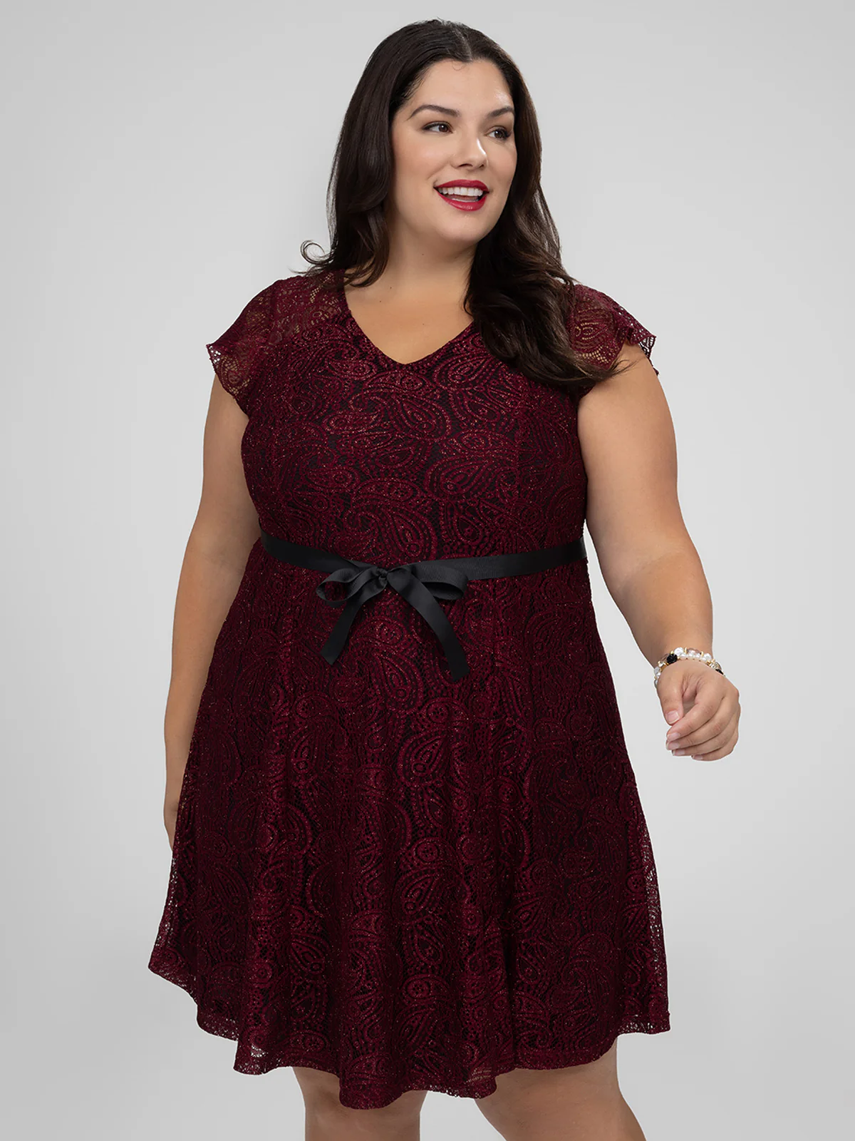 Robe midi évasée en tricot – Image 2