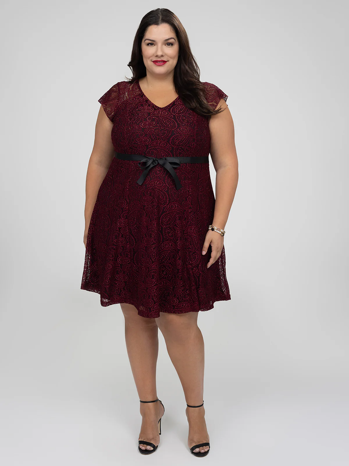 Robe midi évasée en tricot – Image 3