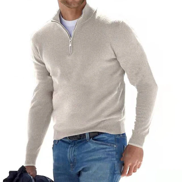 Pull Homme à Col Zippé Style Classique
