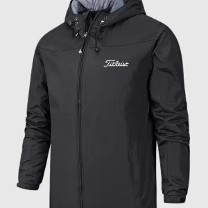 Veste de mi-saison unisexe imperméable et coupe-vent respirante avec capuche – Veste d’extérieur