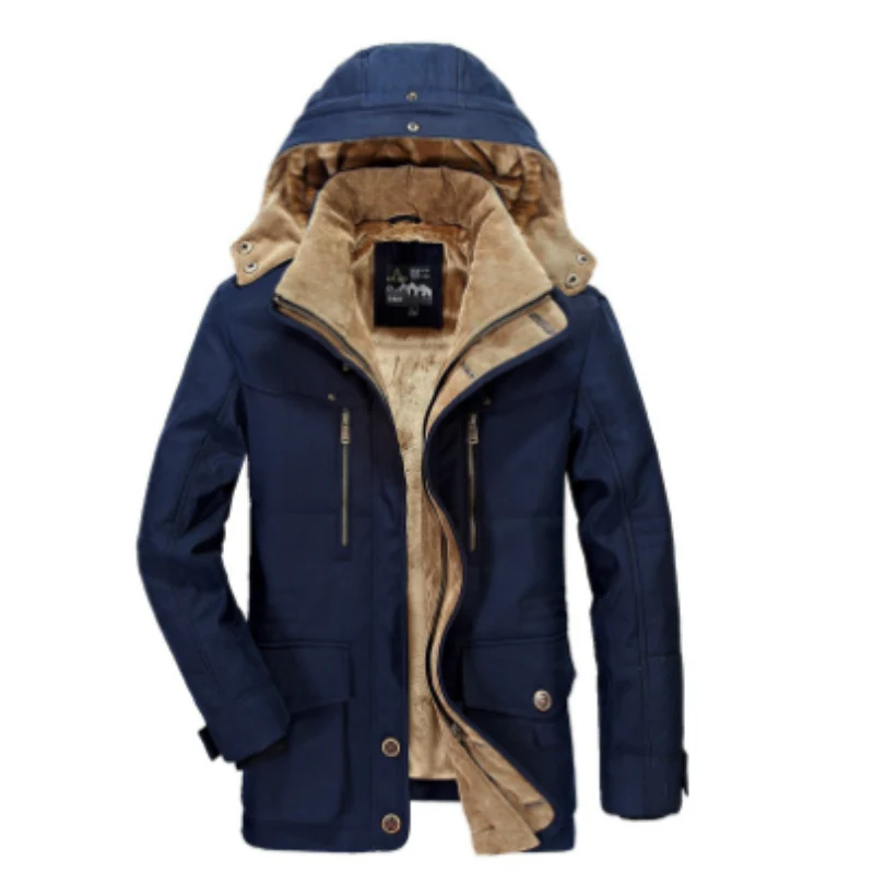 Manteau d’hiver homme avec capuche – Parka chaude à doublure douce – Image 2