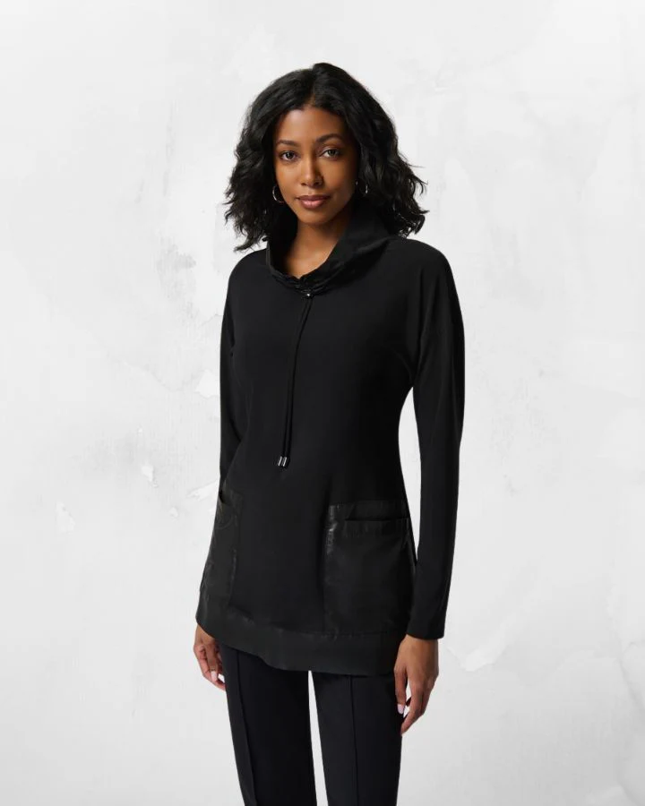 Tunique à col entonnoir en tricot soyeux – Image 3