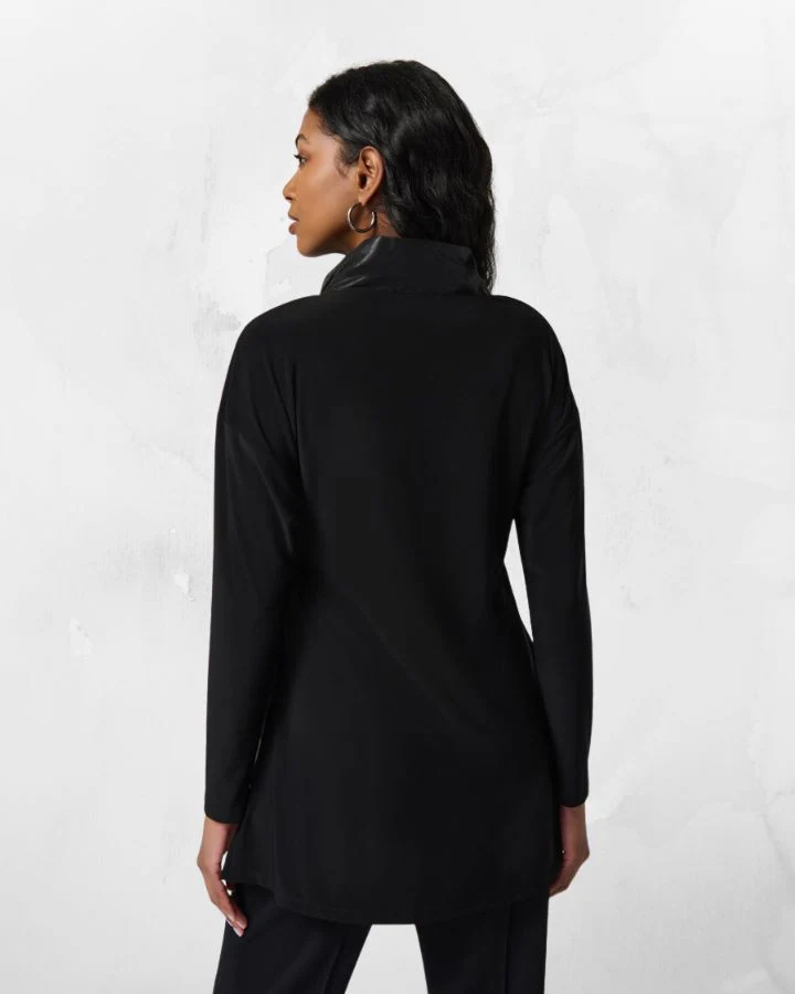 Tunique à col entonnoir en tricot soyeux – Image 5