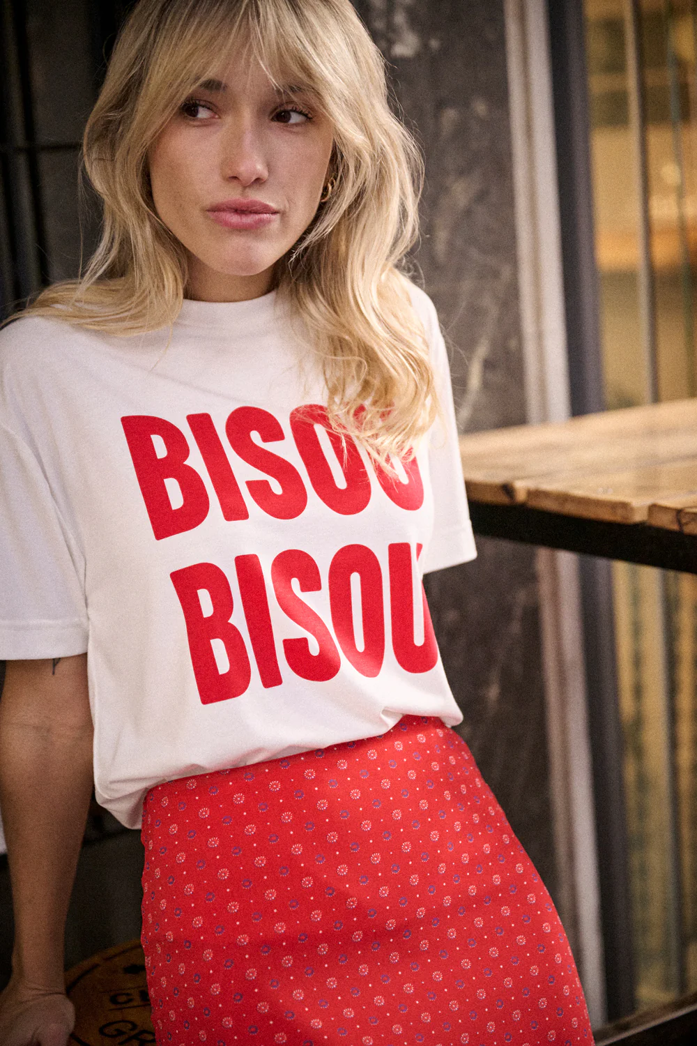 T-shirt Trey Bisou rouge – Image 2