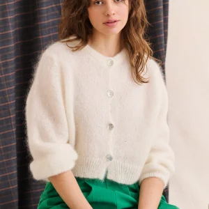 Gilet en mohair Lea blanc