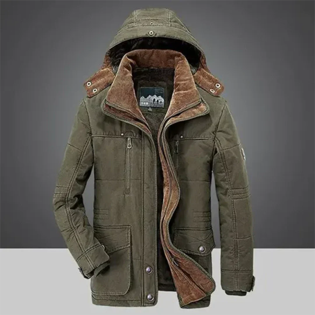 Manteau d’hiver homme avec capuche – Parka chaude à doublure douce – Image 5
