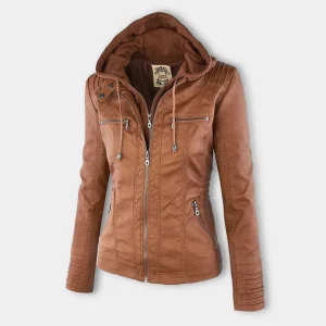 Veste Femme Zippée à Capuche – Style Moderne & Détails Élégants