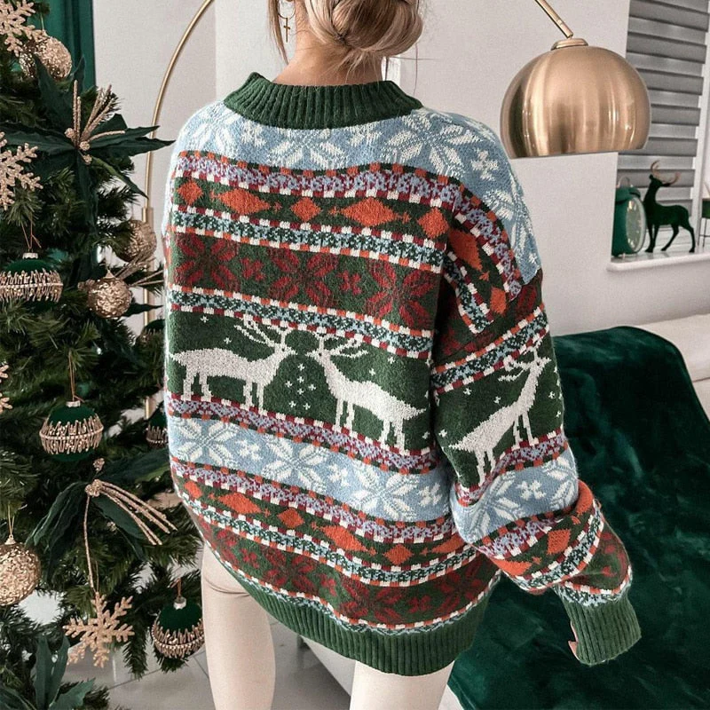 Pull de Noël femme – Pull chaud en maille avec motif hivernal – Image 5