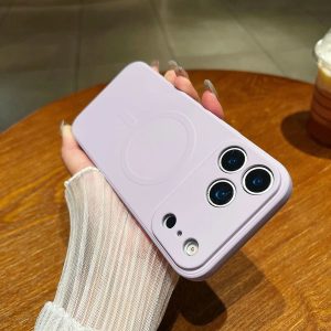 Coque de téléphone en silicone magnétique – Housse de protection antichoc