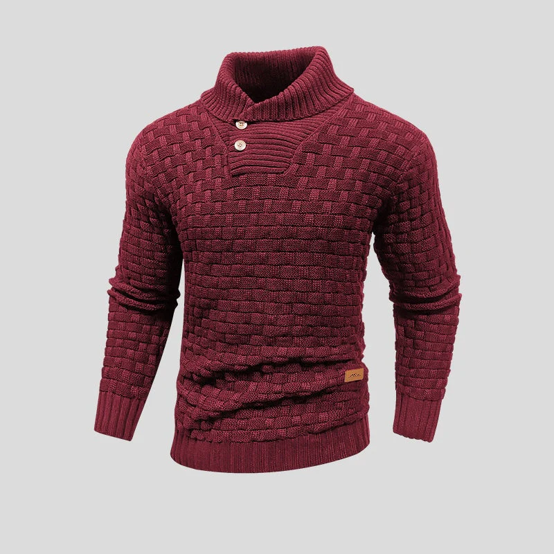 Pull Homme Tricoté – Pull Chaud avec Col et Design Classique – Image 7