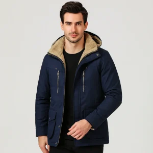 Manteau d’Hiver Homme avec Capuche – Chaud, Élégant et Fonctionnel