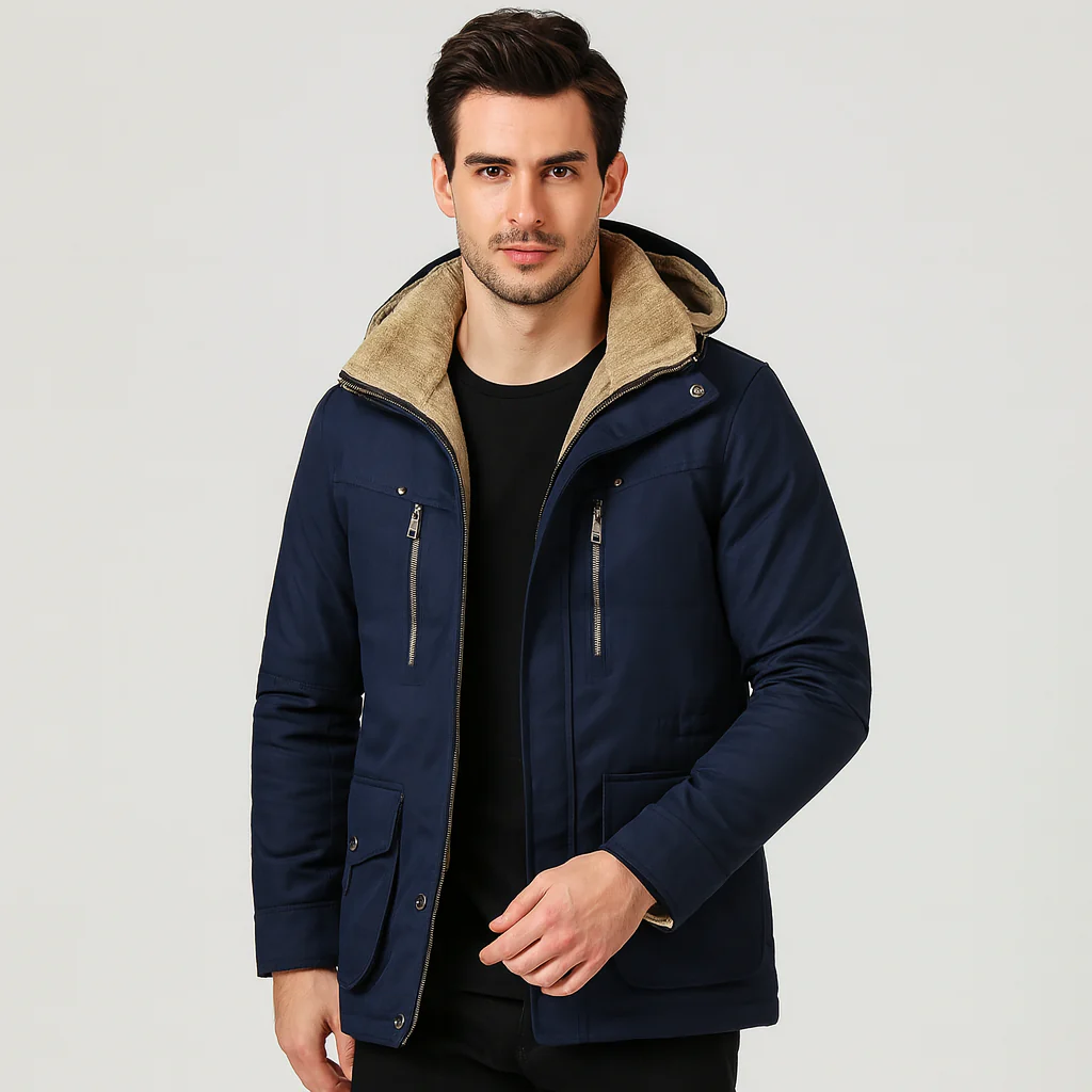 Manteau d’Hiver Homme avec Capuche – Chaud, Élégant et Fonctionnel