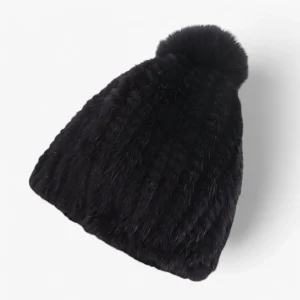 Bonnet Pompon Luxe – Chapeau d’Hiver Élégant à Texture Douce