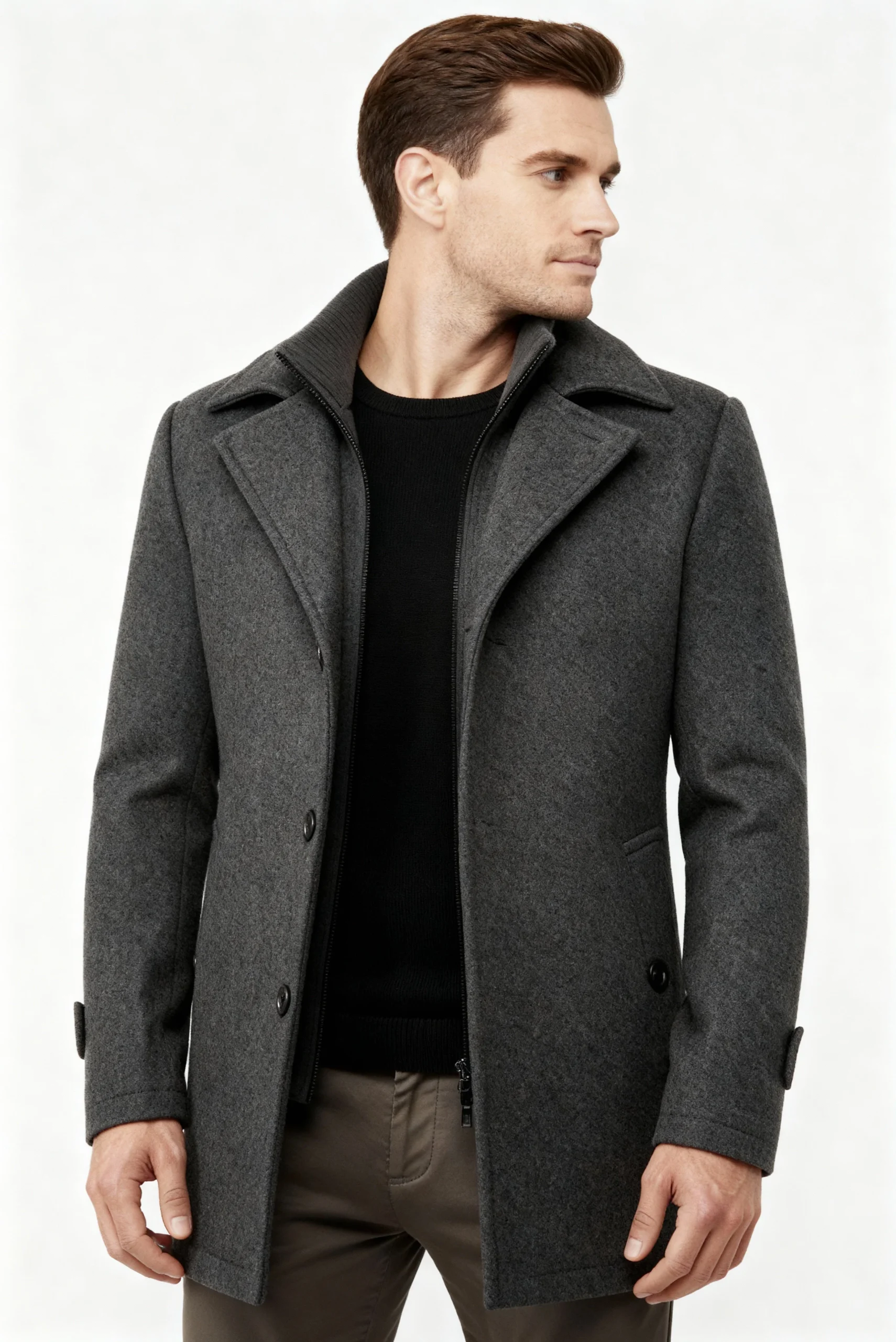 Veste d’Hiver Matelassée Homme – Manteau Chaud avec Col Montant et Doublure – Image 5