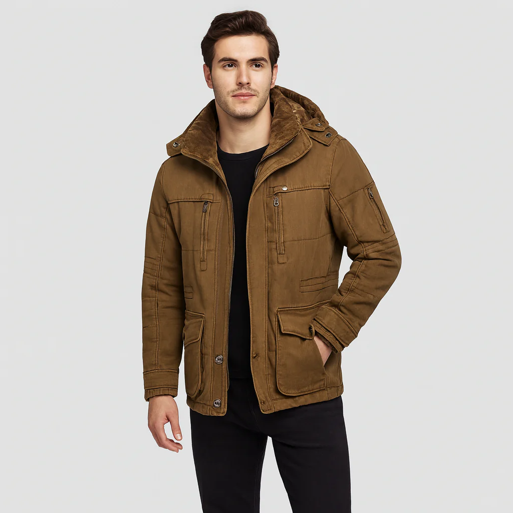 Manteau d’Hiver Homme avec Capuche – Chaud, Élégant et Fonctionnel – Image 5