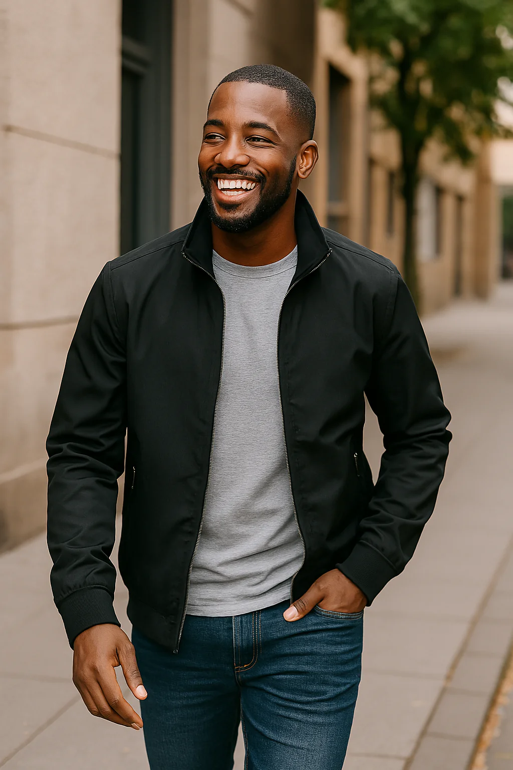 Blouson bomber homme slim fit zippé – Veste légère printemps et automne – Image 3