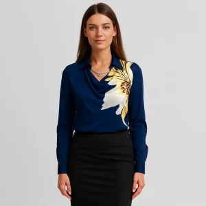 Blouse Femme à Imprimé Fleuri – Coupe Élégante et Stylée