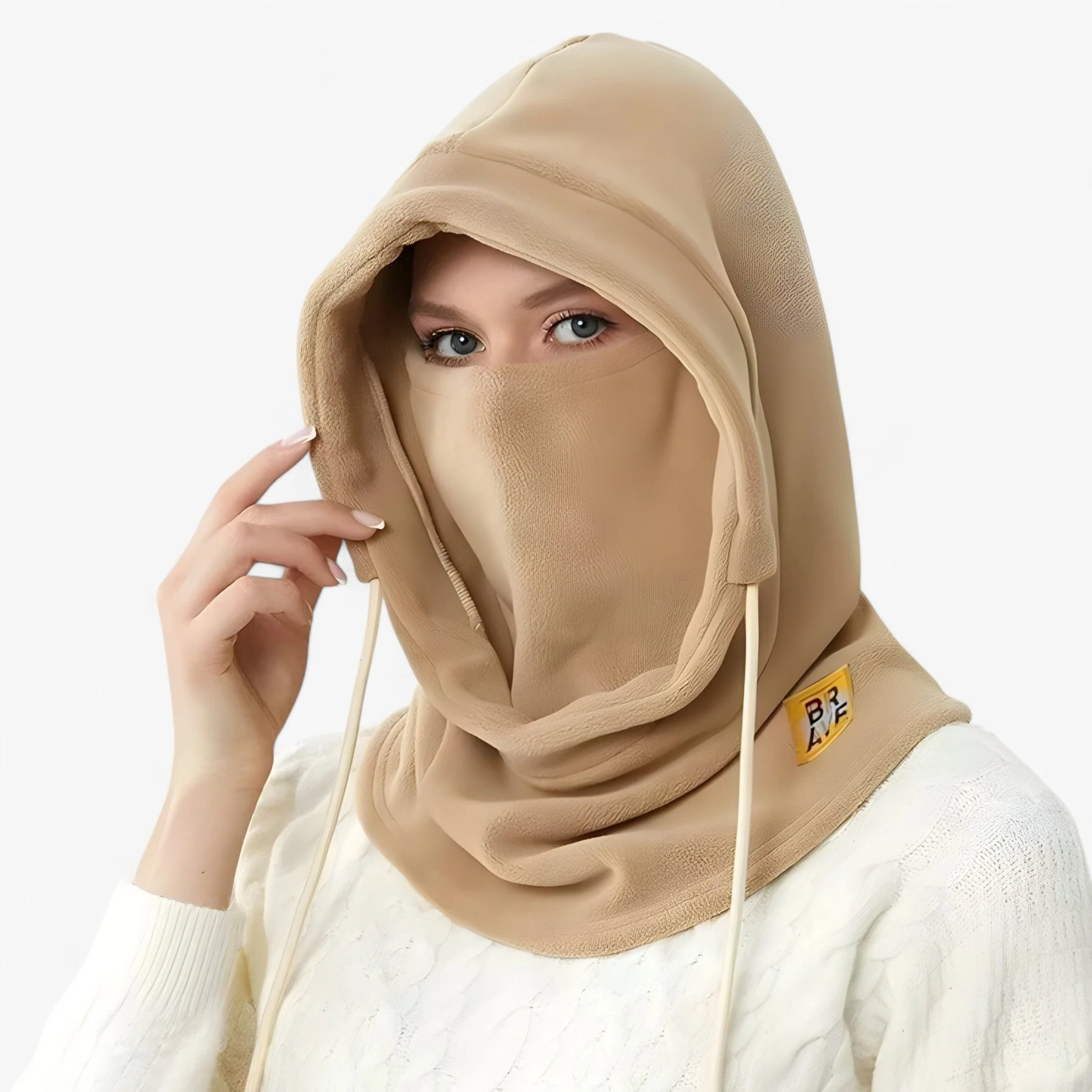 Capuche en polaire unisexe avec masque facial – Protection hivernale chaude – Image 7