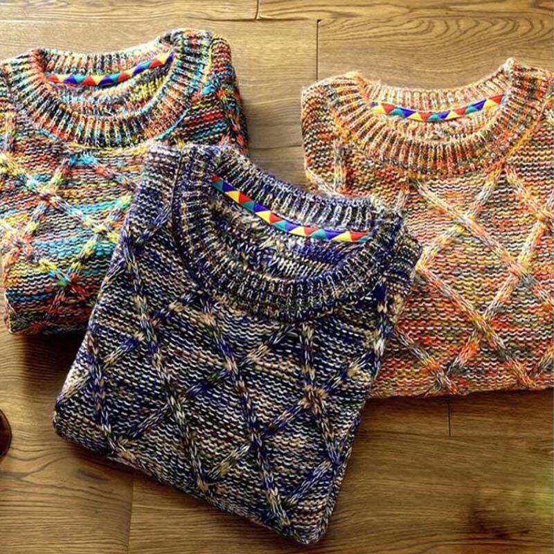 Pull homme à motif – Pull chaud en maille style vintage – Image 5