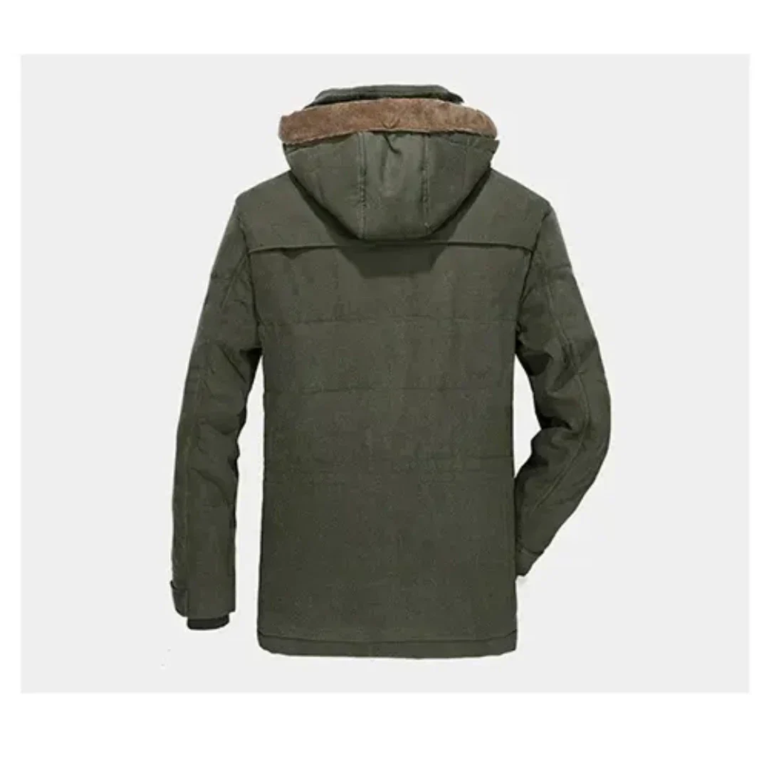 Manteau d’hiver homme avec capuche – Parka chaude à doublure douce – Image 6