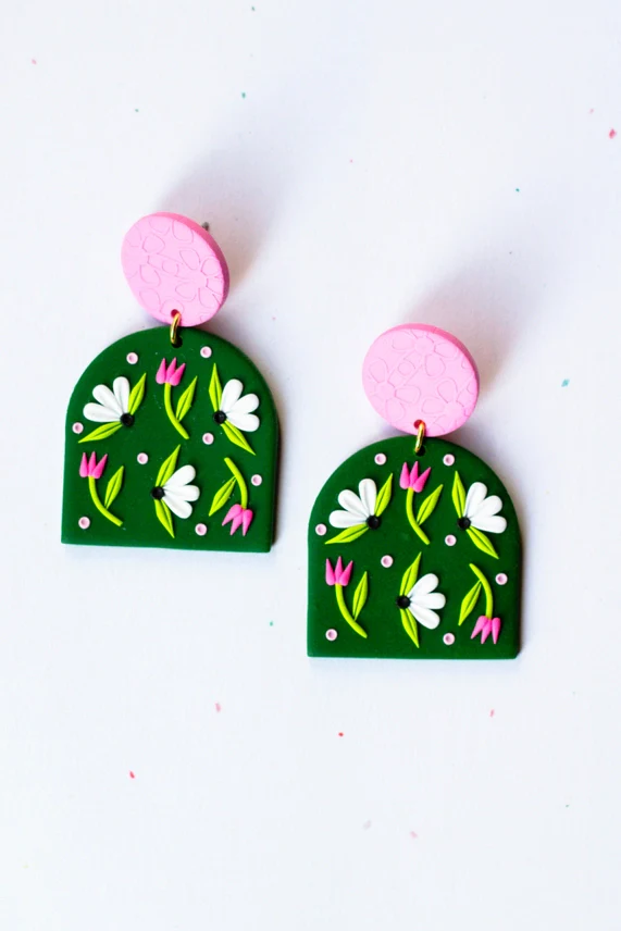 SLOW DAY STUDIOS Boucles d'Oreilles Dôme Fleurs – Image 2