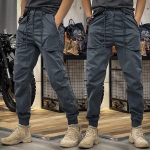 Pantalon cargo homme – Pantalon confortable avec poches et cordon de serrage